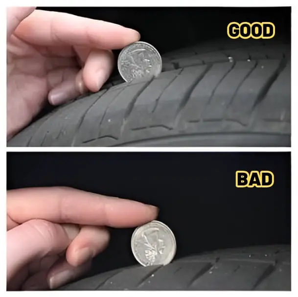 quarter test for tire tread