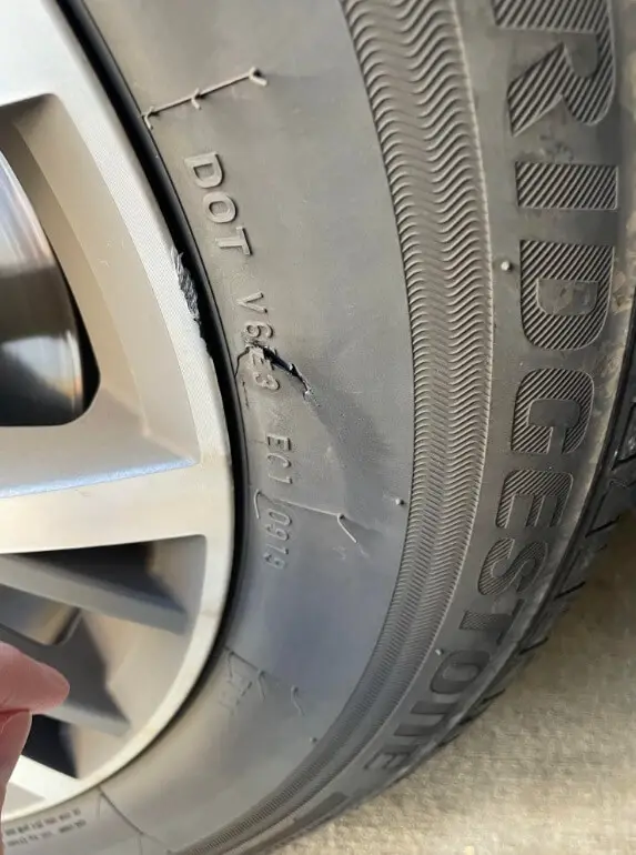 patching a tire near the sidewall