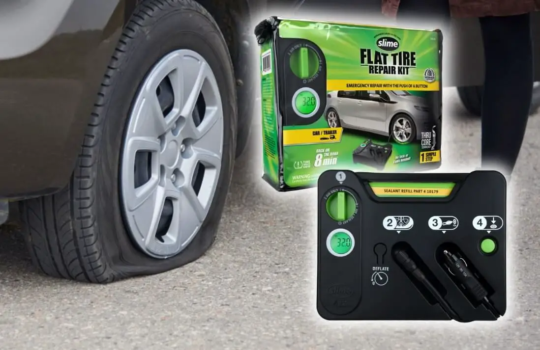 slime digital emergency flat tire repair kit 50123