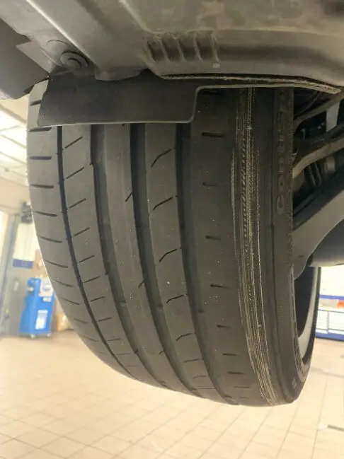 tire wearing on the inside