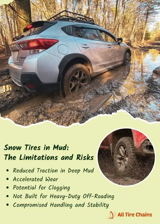 snow tires in mud