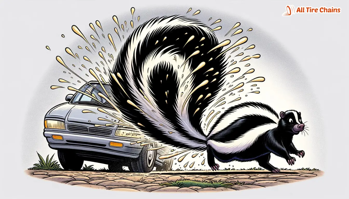 skunk smell on car tires
