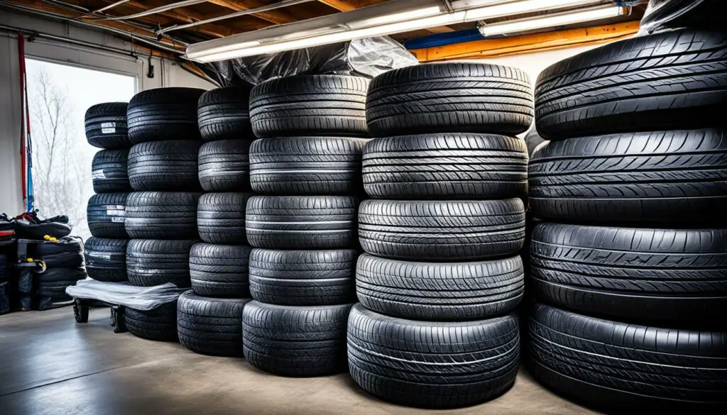 using tire covers for garage storage